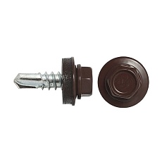 Саморез кровельный RAL 8017 4,8*35 (коричневый шоколад) (250шт)